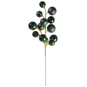 Vickerman N254374 - 30 in. Midnight Green Matte Ball Ornament Artificial Spray