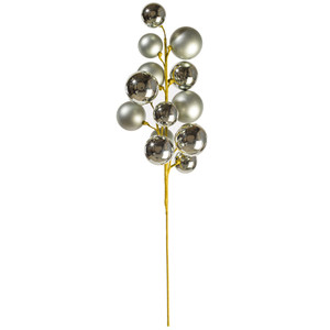 Vickerman N254387 - 30 inch Pewter Ball Ornament Spray with 2 in. to 3 in. Ornaments 