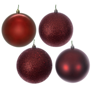 Vickerman N590763 - 2.75 inch Crimson Assorted Ball Christmas Ornament - 20 Pack 