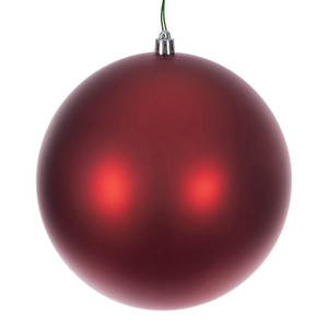 Vickerman N591003DMVL - 4 inch Red Matte Seamless Ball Outdoor Christmas Ornament - 6 Pack 