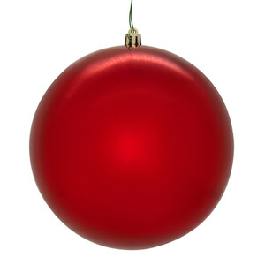 Vickerman N591003DSVL - 4 inch Red Shiny Seamless Ball Outdoor Christmas Ornament - 6 Pack 