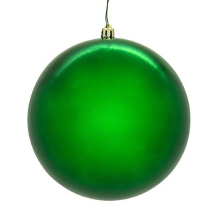 Vickerman N591004DSVL - 4 inch Green Shiny Seamless Ball Outdoor Christmas Ornament - 6 Pack