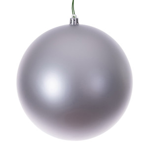 Vickerman N591007DMVL - 4 inch Silver Matte Seamless Ball Outdoor Christmas Ornament - 6 Pack 