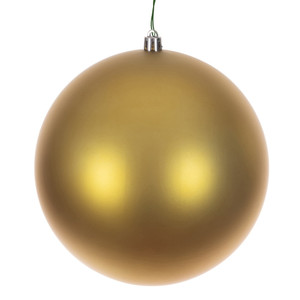 Vickerman N591008DMVL - 4 inch Gold Matte Seamless Ball Outdoor Christmas Ornament - 6 Pack