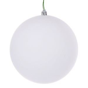 Vickerman N591011DMVL - 4 inch White Matte Seamless Ball Outdoor Christmas Ornament - 6 Pack