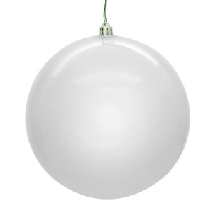 Vickerman N591011DPVL - 4 inch White Pearl Seamless Ball Outdoor Christmas Ornament - 6 Pack