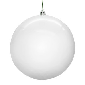 Vickerman N591011DSVL - 4 inch White Shiny Seamless Ball Outdoor Christmas Ornament - 6 Pack