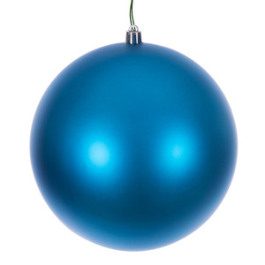 Vickerman N591012DMVL - 4 inch Turquoise Matte Seamless Ball Outdoor Christmas Ornament - 6 Pack