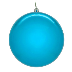 Vickerman N591012DSVL - 4 inch Turquoise Shiny Seamless Ball Outdoor Christmas Ornament - 6 Pack 