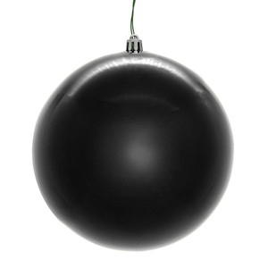 Vickerman N591017DPVL - 4 inch Black Pearl Seamless Ball Outdoor Christmas Ornament - 6 Pack 