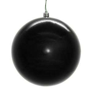 Vickerman N591017DSVL - 4 inch Black Shiny Seamless Ball Outdoor Christmas Ornament - 6 Pack
