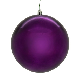 Vickerman N591026DSVL - 4 inch Plum Shiny Seamless Ball Outdoor Christmas Ornament - 6 Pack