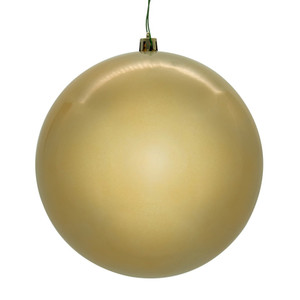 Vickerman N591038DPVL - 4 inch Champagne Pearl Seamless Ball Outdoor Christmas Ornament - 6 Pack