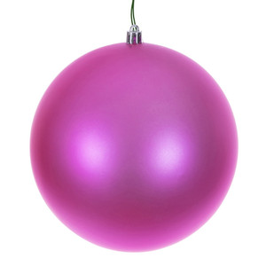 Vickerman N591059DMVL - 4 inch Hot Pink Matte Seamless Ball Outdoor Christmas Ornament - 6 Pack