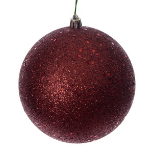 Vickerman N591063DQ - 4 inch Crimson Sequin Ball Christmas Ornament - 6 Pack 