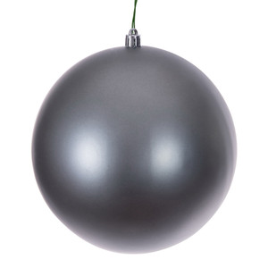 Vickerman N591087DMVL - 4 inch Pewter Matte Seamless Ball Outdoor Christmas Ornament - 6 Pack