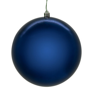 Vickerman N591231DSVL - 4.75 inch Midnight Blue Shiny Seamless Ball Outdoor Christmas Ornament - 4 Pack