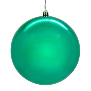 Vickerman N591242DSVL - 4.75 inch Teal Shiny Seamless Ball Outdoor Christmas Ornament - 4 Pack