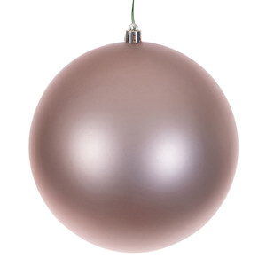 Vickerman N591258DMVL - 4.75 inch Rose Gold Matte Seamless Ball Outdoor Christmas Ornament - 4 Pack