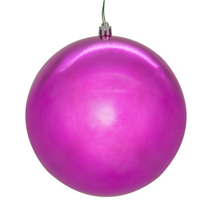 Vickerman N591259DSVL - 4.75 inch Hot Pink Shiny Seamless Ball Outdoor Christmas Ornament - 4 Pack 