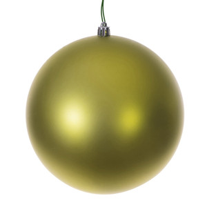 Vickerman N591273DMVL - 4.75 inch Lime Matte Seamless Ball Outdoor Christmas Ornament - 4 Pack 