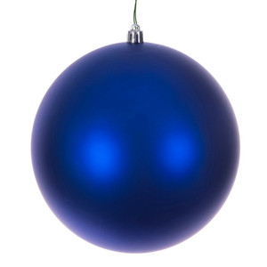 Vickerman N591502DMVL - 6 inch Blue Matte Seamless Ball Outdoor Christmas Ornament - 4 Pack 