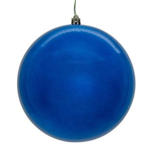 Vickerman N591502DPVL - 6 inch Blue Pearl Seamless Ball Outdoor Christmas Ornament - 4 Pack