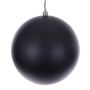Vickerman N591517DMVL - 6 inch Black Matte Seamless Ball Outdoor Christmas Ornament - 4 Pack 