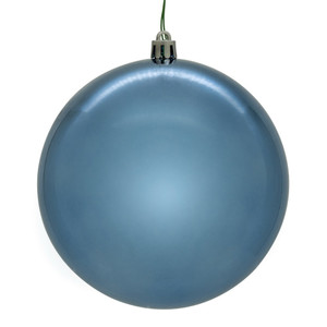 Vickerman N591552DSV - 6 inch Denim Shiny Ball Outdoor Christmas Ornament - 4 Pack