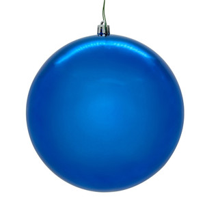Vickerman N592002DSVL - 8 inch Blue Shiny Seamless Ball Outdoor Christmas Ornament