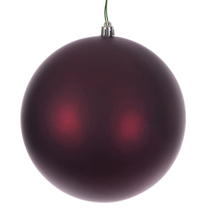 Vickerman N592019DMVL - 8 inch Wine Matte Seamless Ball Outdoor Christmas Ornament 