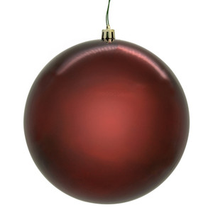 Vickerman N592019DSVL - 8 inch Wine Shiny Seamless Ball Outdoor Christmas Ornament 