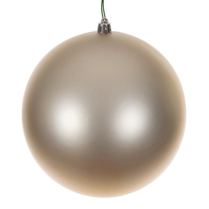 Vickerman N592038DMVL - 8 inch Champagne Matte Seamless Ball Outdoor Christmas Ornament