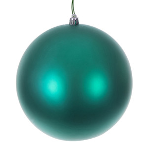 Vickerman N592042DMVL - 8 inch Teal Matte Seamless Ball Outdoor Christmas Ornament 