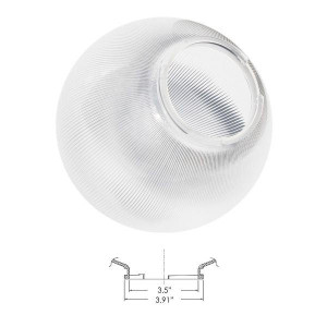 LBS Lighting Replacement Clear 8 Inch Prismatic Acrylic Outdoor Lighting Globe | Twist Lock 