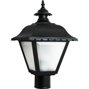 Incon Lighting Black Outdoor Plastic Coach Lantern Post Top Light Fixture 