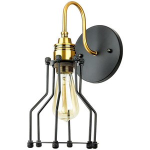  Sunlite 1-Light Antique Style Wall Mounted Cage Light Fixture AQF/OWC/OB 