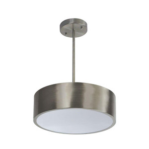 Incon Lighting Round Brushed Nickel Pendant Mount Light Fixture White Lens 