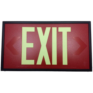  Fulham FLPL50SRB Photoluminescent Red Exit Sign 50ft One Face 