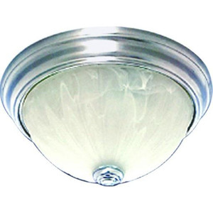 Volume Lighting V7730-33 Marti 1-Light Indoor Brushed Nickel Flush Mount Ceiling Fixture with Alabaster Melon Glass Bowl 