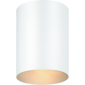  Volume Lighting V9615-6 1-Light Indoor or Outdoor White Aluminum Flush Mount Cylinder Ceiling Fixture 