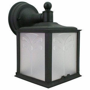 Incon Lighting Coastal Palm Tree Beach Outdoor Wall Black Lantern Light Fixture with Photocell 