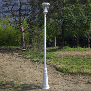 Gama Sonic Solar Lighting 6.5 FT White Decorative Post with 3in Fitter 