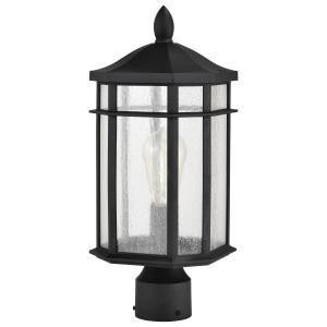  Satco 60-5758 Black Decorative Post Top Light with Seedy Glass 