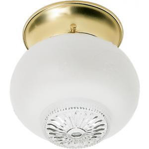  Satco 60-6029 Polished Brass Ceiling Light with Clear Glass 