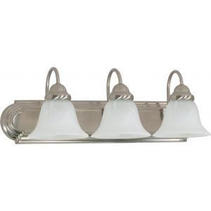  Satco 60-6075 Brushed Nickel Vanity Light with Alabaster Glass 