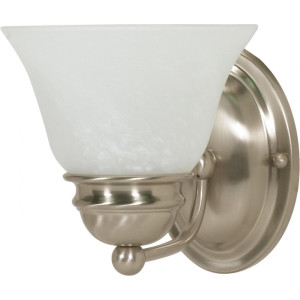  Satco 60-6077 Brushed Nickel Vanity Light with Alabaster Glass 