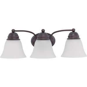  Satco 60-6087 Mahogany Bronze Vanity Light with Frosted White Glass 