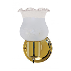  Satco 60-6097 Polished Brass Vanity Light with Frosted Grape Glass 