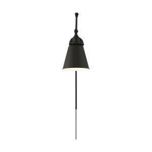  Satco 60-7369 Matte Black Wall Light with Switch 